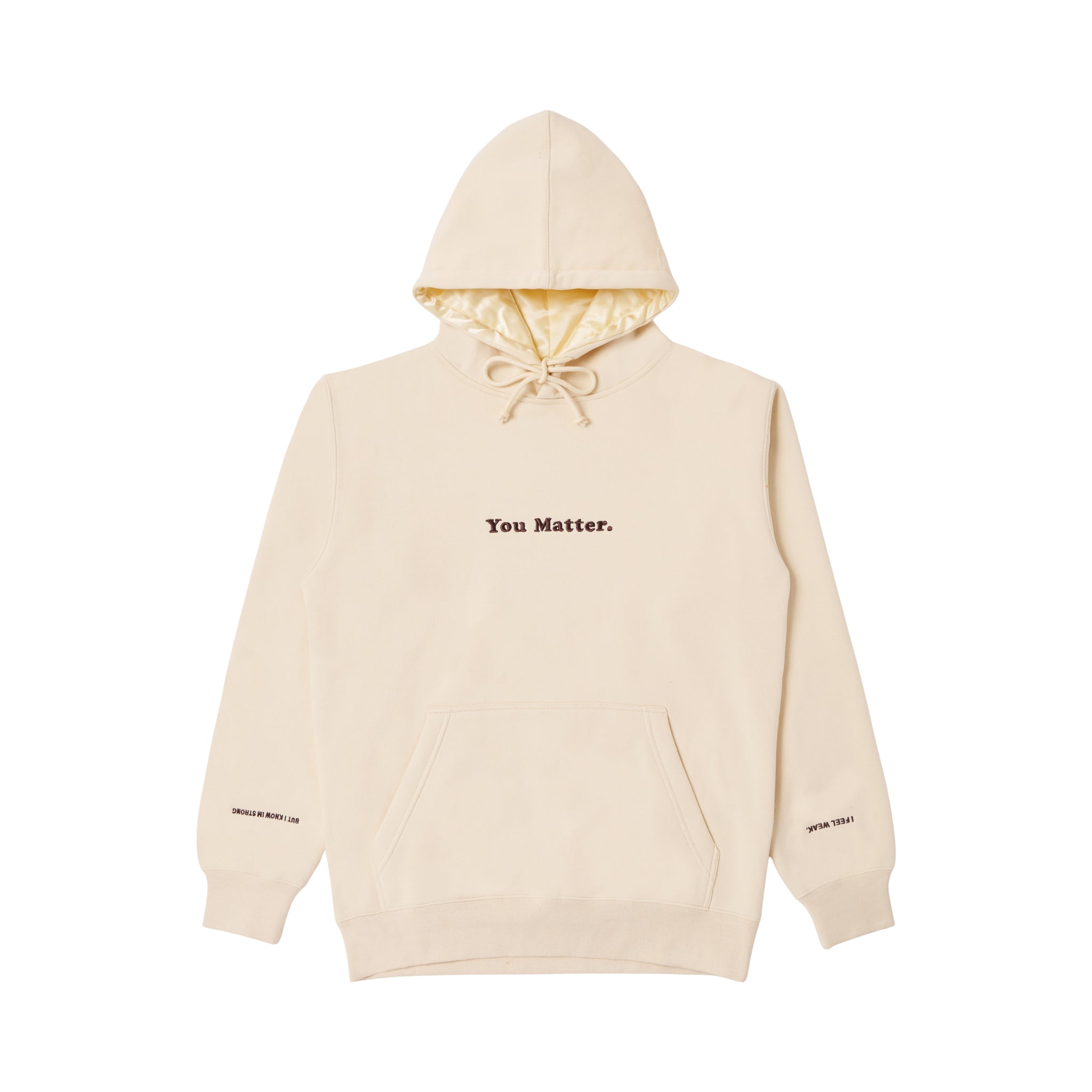 You Matter Satin Hoodie - Ivory