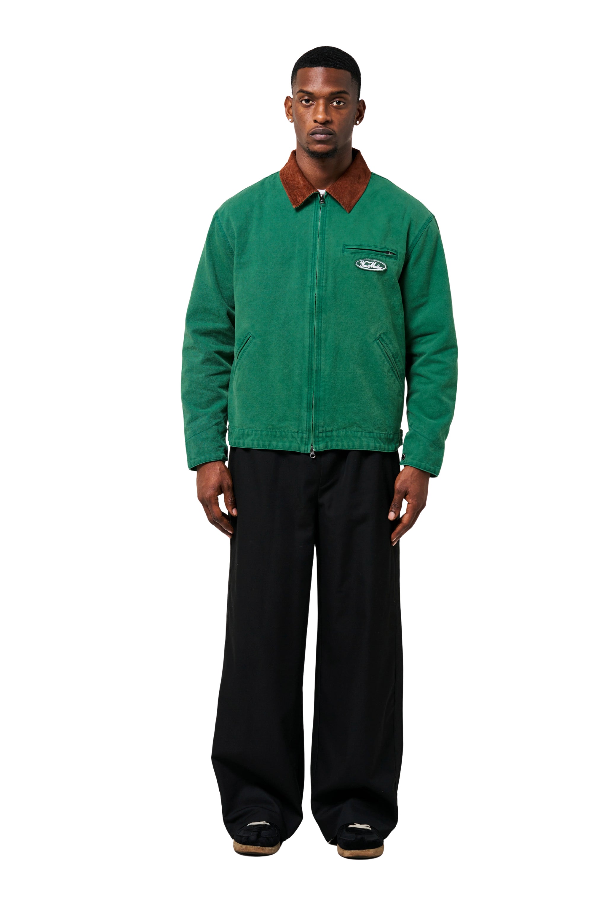 You Matter Blue Collar Jacket - Forest Green