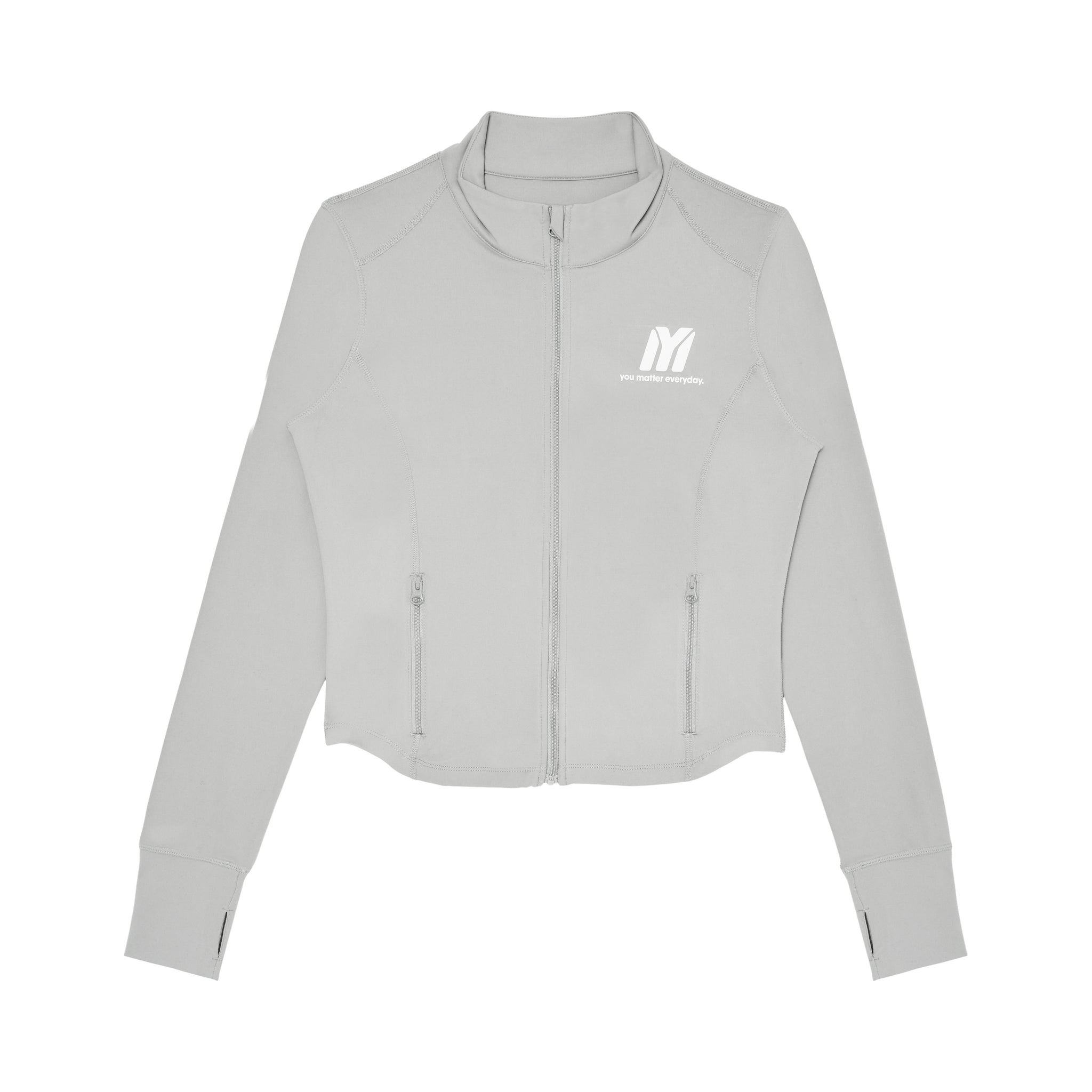 You Matter Everyday Active Zip Up Jacket - Ash Grey