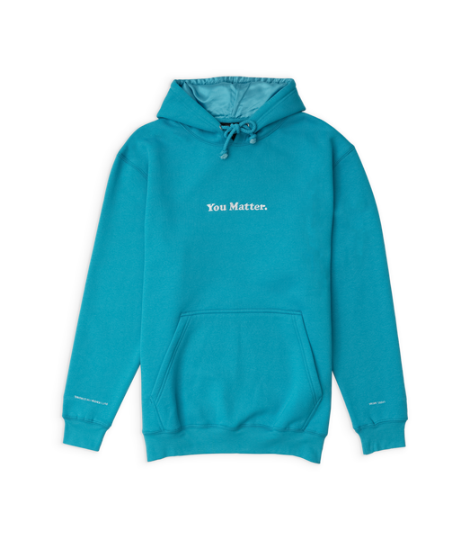 Baby blue top you matter hoodie