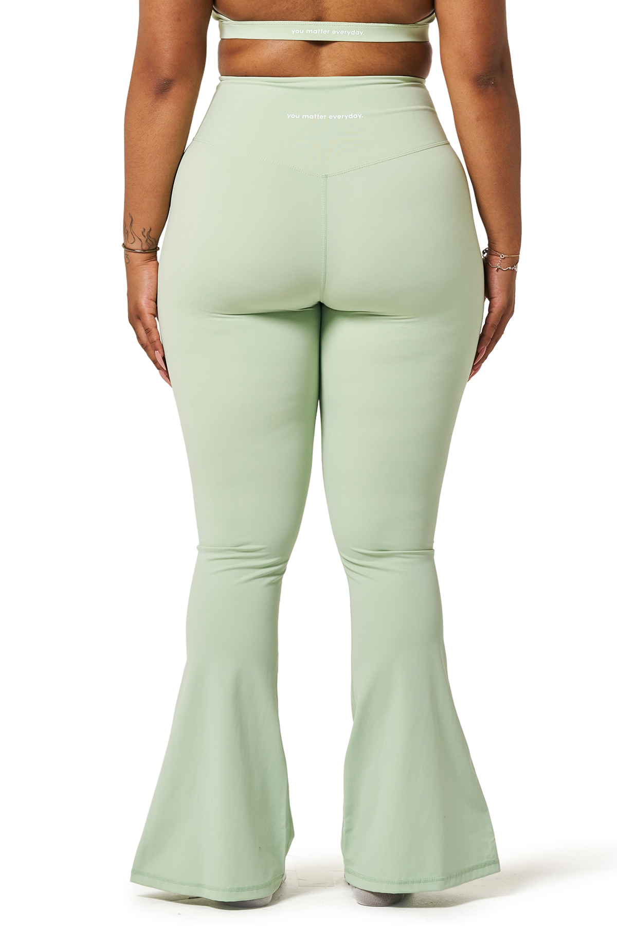 You Matter Everyday Flare Yoga Pants Sage Green